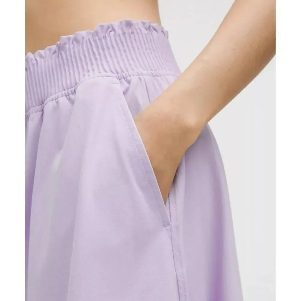 Lululemon Stretch Woven Ruffle-Waist Midi Skirt Lavender Frost XL NWT‎